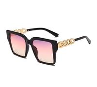 Gafas de sol de metal con montura cuadrada para fotografía callejera para hombres y mujeres, gafas de sol decorativas para vacaciones al aire libre (color: G, tamaño: mediano), e, Medium