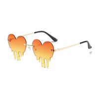 Gafas de sol de moda con forma de corazón para mujer, sin montura, para carnavales, fiestas y celebraciones de vacaciones, todas las formas de corazón a juego