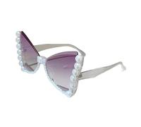 Gafas de sol de moda con forma de mariposa con decoración de perlas para mujeres y niñas con marco de piedra