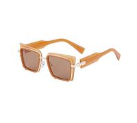 Gafas de sol de ojo de gato con protección UV para mujer, gafas de sol de aleación vintage para conducción, degradado, UV400, Té, Talla única