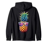 Gafas de sol de playa con piña y puesta de sol hawaiano Sudadera con Capucha