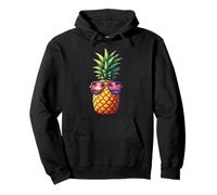 Gafas de sol de playa con piña y puesta de sol hawaiano Sudadera con Capucha