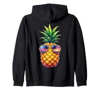 Gafas de sol de playa con piña y puesta de sol hawaiano Sudadera con Capucha