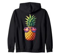 Gafas de sol de playa con piña y puesta de sol hawaiano Sudadera con Capucha