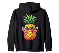 Gafas de sol de playa con piña y puesta de sol hawaiano Sudadera con Capucha