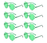 Gafas de Sol del Día de San Patricio, 8 Pares Gafas de Trébol, Lentes Gafas de Trébol, Gafas de Trébol Verde para Niños, Gafas de Trébol de Cuatro Hojas para Acampar en La Playa Fiesta de Disfraces