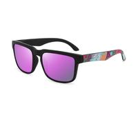 Gafas de sol deportivas polarizadas cuadradas para hombre y mujer, protección UV400, lentes de espejo, marco grueso, lentes de sol punk masculino, para conducir, pesca, ciclismo, correr, Negro Púrpura