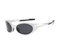 Gafas de sol deportivas polarizadas para hombre, protección UV400, lentes de espejo, montura ovalada, gafas de sol con personalidad, para correr, ciclismo, conducción, pesca, Gris Plata