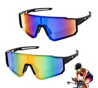 Gafas de Sol Deportivas Polarizadas UV400, Pack 2 Piezas Unisex para Hombre y Mujer, Lentes Envolventes Ligeras Antiviento para Ciclismo MTB y Carretera, Running, Motociclismo, Esquí y Alpinismo