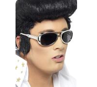Gafas De Sol Elvis Adultos Con Montura Plateada Accesorio De Disfraz
