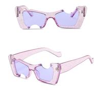 Gafas de sol estilo hip hop para mujer, forma de ojo de gato, espectáculo de moda para mujer, gafas de sol masculinas y femeninas, morado 2026