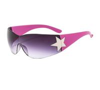 Gafas de sol estrella Y2K estilo retro deporte ciclismo moto UV400, morado