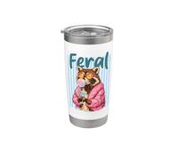 Gafas de sol Feral Raccoon Pink Coat Martini Bubblegum Vaso térmico de acero inoxidable de doble pared