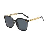 Gafas de sol genéricas para mujer - Gafas retro para mujer | Monturas de vintage con protección UV - Conducir, pesca, playa, festivales y actividades al aire libre, Marco de Oro Negro Piece Gris