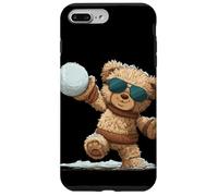 Gafas de Sol geniales Oso de Peluche con Disfraz de Lucha de Bola de Nieve Carcasa para iPhone 7 Plus/8 Plus