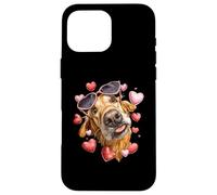 Gafas de Sol Golden Retriever Dog Valentine's Day Heart Carcasa para iPhone 16 Pro MAX