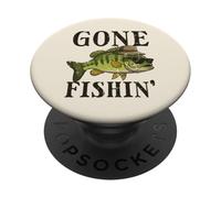 Gafas de Sol Gone Fishing Bass Fish Fisherman Hombres Mujeres Niños PopSockets PopGrip Adhesivo