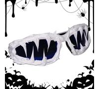 Gafas de sol góticas, gafas de sol Drip Glue,Drip Glue Gafas de sol hechas a mano Wrap-Around -Shield Sombras Gafas para Halloween, hielo azul, Se référer au descriptif
