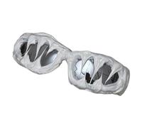 Gafas de sol góticas, gafas de sol Drip Glue,Drip Glue Gafas de sol hechas a mano Wrap-Around -Shield Sombras Gafas para Halloween, Gris Hielo, Se référer au descriptif