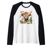 Gafas de Sol Highland Cow Hawaiian Summer Vacation Camiseta Manga Raglan