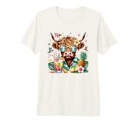 Gafas de Sol Highland Cow Hawaiian Summer Vacation Camiseta Premium