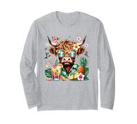 Gafas de Sol Highland Cow Hawaiian Summer Vacation Manga Larga