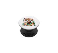Gafas de Sol Highland Cow Hawaiian Summer Vacation PopSockets PopGrip Adhesivo