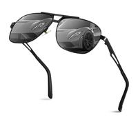Gafas de Sol Hombre Polarizadas UV400 - Anti-Riflesso per Guida/Pesca - Occhiali da Sole Uomo Polarizzati Leggeri Allergen-Free,Black