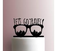Gafas de sol Lets Go Travel - Decoración acrílica para tartas de 7 pulgadas de ancho/blanco