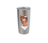 Gafas de sol Messy Bun con la bandera de los Países Bajos Vaso térmico de acero inoxidable de doble pared