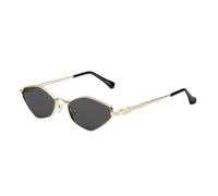 Gafas de sol modernas con montura pequeña y diseño de rombos, para playa, viajes al aire libre, UV400, color dorado y negro, 1 unidad