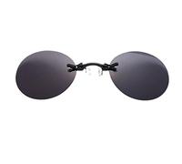 Gafas de sol Morfeo con clip en la nariz, redondas, sin montura mini, vintage, UV400, gafas de ojos para hombre, Negro , talla única