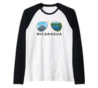 Gafas de Sol Nicaragua Volcano Reflection Camiseta Manga Raglan