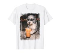 Gafas de Sol Old English Sheepdog Iced Coffee Camiseta gráfica económica, Hombre, Blanco, M