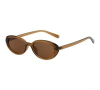Gafas de sol ovaladas para mujer, estilo para apariencia, marco TR, protección UV400, ligero, para conducir, viajar, actividades al aire libre, gafas de moda con montura pequeña (café)
