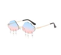 Gafas de Sol para Mujer, 1 Pieza Gafas de Sol Sin Montura, Moda Creativos Gafas de Sol, Gafas de Sol Novedad, UV400 Protección Gafas de Sol, con Forma de Nube con Colgantes, para Mujeres