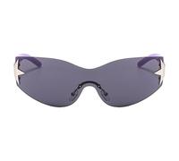 Gafas de sol para mujer - Envoltura de colores sin bordes, desarrollo de estrellas sin marco | Paquete de escudo de borde alrededor de gafas de sol, gafas de protección UV400 al aire libre al aire