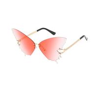 Gafas de sol para mujer, sin marco, protección UV, de gran tamaño, antirreflejos, a la moda, para verano, playa, festival, conducción, al aire libre, mujeres, rosa oscuro, Refer to description