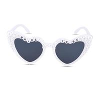 Gafas de sol para novia, gafas de novia con perlas en forma de corazón, gafas de sol de perlas para mujer, gafas vintage de corazón prometida, accesorios de despedida de soltera, regalo de boda y