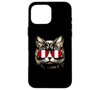 Gafas de Sol patrióticas con diseño de Bandera peruana Carcasa para iPhone 16 Pro MAX