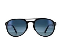 Persol Unisex PO3235S EL PROFESOR SERGIO 095/S3 Gafas de sol Acetato Negro Azul Piloto Polarizado Sombreado