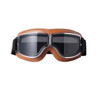 Gafas de sol plegables de piel para motocicleta, estilo vintage, para cruiser y motocross, Gafas de sol marrones, Talla única