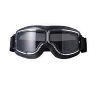 Gafas de sol plegables de piel para motocicleta, estilo vintage, para cruiser y motocross, Gafas de sol negras, Talla única