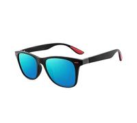 Gafas de sol polarizadas clásicas para hombre y mujer, montura cuadrada, para conducir, con protección UV400, color azul espejo.