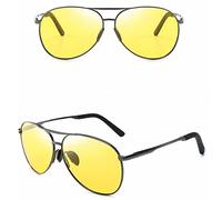 Gafas de sol polarizadas con marco metálico para hombre, con protección UV, cambio de color, para piloto, visión nocturna, conducción, 4 (Reino Unido), Talla única