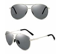Gafas de sol polarizadas con marco metálico para hombre, con protección UV, cambio de color, para piloto, visión nocturna, conducción, 6, Talla única