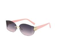 Gafas de sol polarizadas curvadas de policarbonato sin marco para mujer, para viajes al aire libre, conducción, protección contra rayos UV400, C7, 145*145*42mm