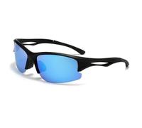 Gafas de sol polarizadas deportivas para mujer y hombre, protección UV400, medio marco, lentes amarillas, visión nocturna, ciclismo, correr, motocicleta, negro, azul