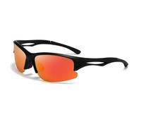 Gafas de sol polarizadas deportivas para mujer y hombre, protección UV400, medio marco, lentes amarillas, visión nocturna, ciclismo, correr, motocicleta, negro, rojo