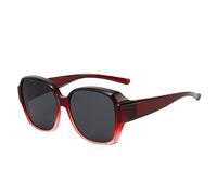 Gafas de sol polarizadas envolventes, gafas de sol que se ajustan sobre las gafas - Fitover Wrap-Around gafas para hombres y mujeres - Protección UV, montura cuadrada, sombra facial polarizada para